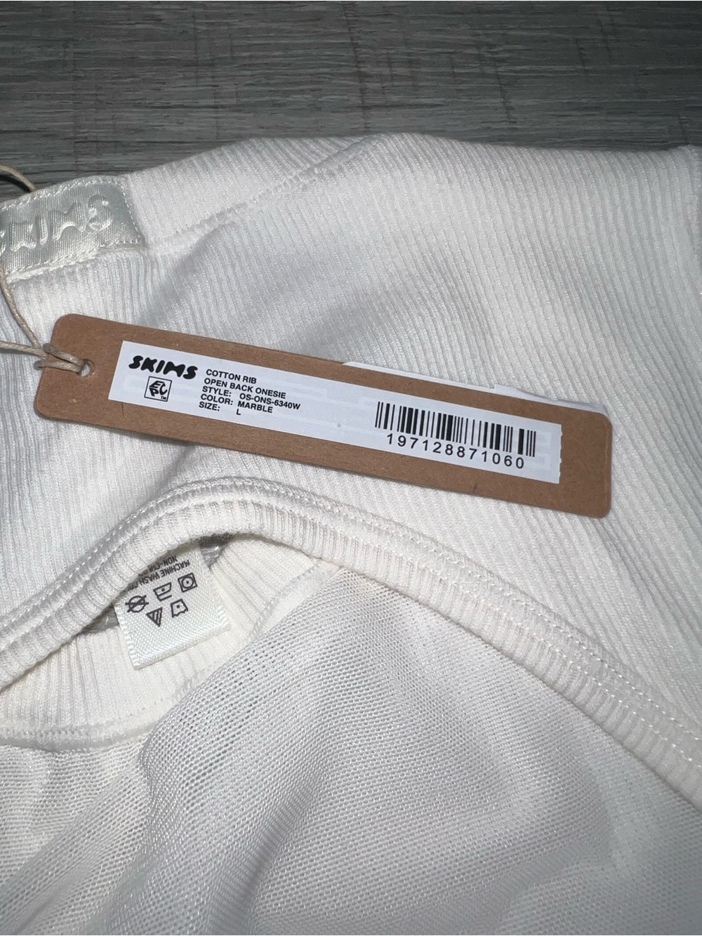 NWT SKIMS Cotton Rib Open Back Romper - Picture 3 of 4